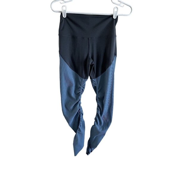 Zyia Active Women 2 Two Tone High Rise Ruched Storm Parallel Luxe Legging - Picture 2 of 9